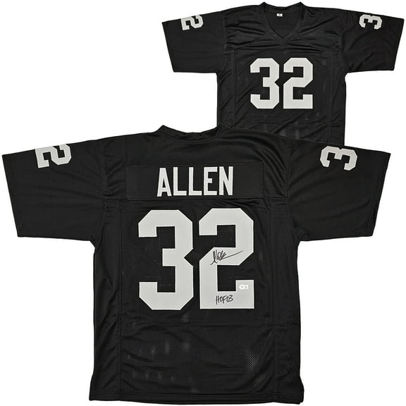 Los Angeles Raiders Marcus Allen Autographed Black Jersey "HOF 03" Beckett BAS Witness 215672