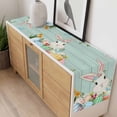 thumbnail image 4 of Easter Bunny Table Runner - 60 Inch Long, Kitchen Dining Table Runner Dresser Scarves, Spring Watercolor Eggs Flower Wood Grain Teal Farmhouse Decor for Coffee Tables Wedding Party Banquet, 4 of 8