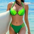 thumbnail image 2 of WREESH Womens Bikini Sets Split Bikini Two-Piece Print Beach Swimsuit Beachwear Bathing Suits Beach Bathing Suit Green, 2 of 6