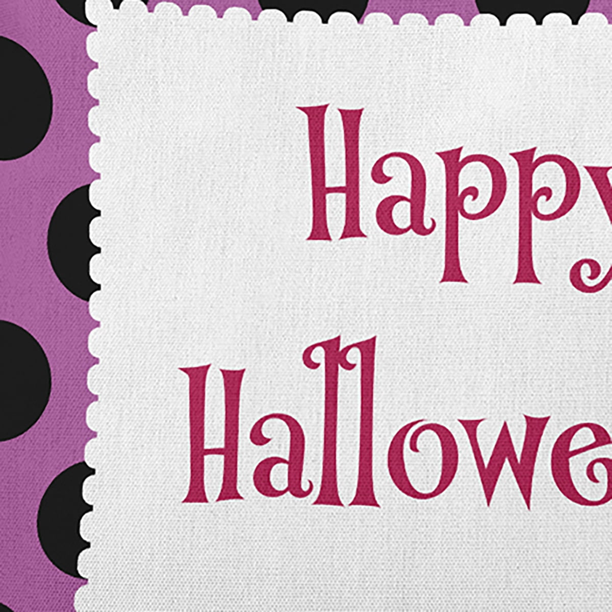 16" x 16" Simply Daisy Halloween Happy Halloween Dots Polyester Indoor/Outdoor Pillow, Orchid Qty 1