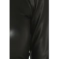 thumbnail image 6 of Sakkas Matte Liquid Mock Neck Turtleneck Long Sleeve Crop Top - Made in USA - Black - 1X, 6 of 6