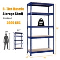 thumbnail image 2 of Gymax 4PCS 73'' Metal 5-Tier Garage Storage Rack Shelf Freestanding w/ Adjustable Unit Blue, 2 of 10