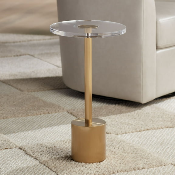 55 Downing Street Melanie 11 3/4" Wide Brushed Gold Round Side Table