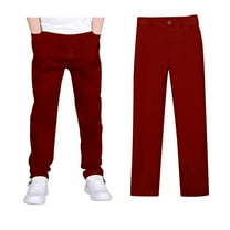 Boys School Uniform Pants Straight Pants with Pockets Pull On Chino Pants Stretch Pants Dress Pants for Boys Back To School Clothes for Boys Kids Preppy Clothes 5-6 Years