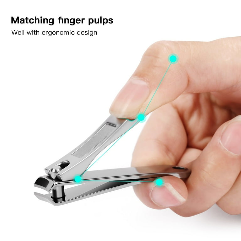 Jenney Slanted Edge Nail Clippers with Catcher Diagonal Nail Clippers Sharp  Stainless Steel Fingernail and Toenail Cutters Professional No Splash Nail  Trimmer Clippers with File for Women and Men