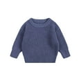 thumbnail image 4 of Toddler Baby Girl Boy Knit Sweater Cute Round Neck Long Sleeve Solid Pullover Cute Oversized Pullover Winter Outfits for Boys And Girls Size 5-6, 4 of 4