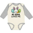thumbnail image 3 of Inktastic My Nana Loves Me with Bunny and Easter Eggs Boys or Girls Long Sleeve Baby Bodysuit, 3 of 5