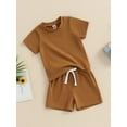 thumbnail image 3 of Coduop Baby Boys 2Pcs Outfit Set Short Sleeve T-Shirt and Shorts Summer Infant Boy Clothes Set, 3 of 8