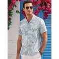 thumbnail image 2 of GIRUNS Men's Hawaiian Beach Short Sleeve Button Down Shirt Tropical Cuban Collar Casual Shirt, 2 of 7