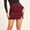 Wine, variant on Solid A-Line Skirt for Women Side Split Casual High Waist Mini Skirts Slim Fit Zipper Up Skirts for Daily Going Out