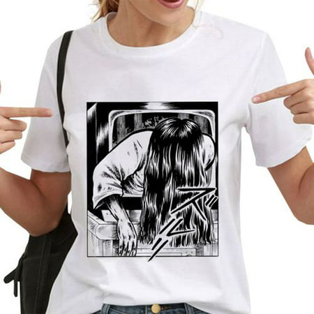 Fancyleo Fashion Japanese Anime Manga Horror Women T Shirt Short Sleeve Cool