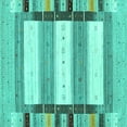 thumbnail image 1 of Ahgly Company Machine Washable Indoor Square Abstract Turquoise Blue Contemporary Area Rugs, 4' Square, 1 of 4