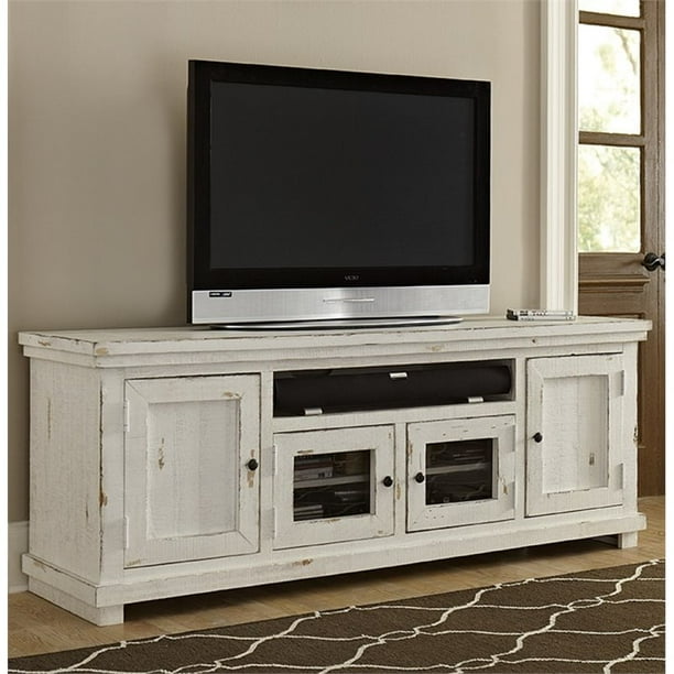 Progressive Willow 74" TV Stand in Distressed White