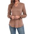 thumbnail image 2 of Anyjoin Women's Ruffle Puff Long Sleeve Tunic Tops Casual V-Neck Sweatshirts, 2 of 6