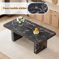 thumbnail image 5 of 7 Piece Modern Dining Table Set, 79" Luxurious Marble Pattern Dining Table with 6 Padded Dining Chairs and Curved Backrest for Kitchen, Light Gray, 5 of 8