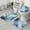 Blue Gold Marble, variant on Pink Gold Marble Pattern Bathroom Rugs Sets 3 Piece,Toilet Cover Set,Absorbent Non Slip Bathroom Mats Sets with U-Shaped Contour Rug Toilet Rug Set