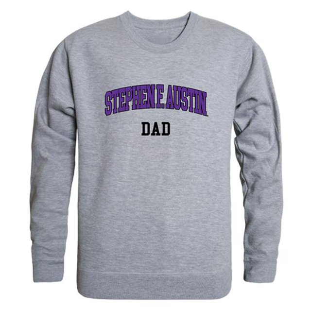W Republic 562-238-HGY-01 Men Stephen F. Austin State Lumberjacks Dad Crewneck Fleece, Heather Grey - Small