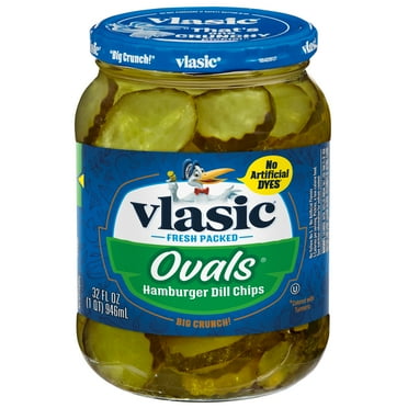 Vlasic Ovals Hamburger Dill Pickle Chips, 32 fl. oz.
