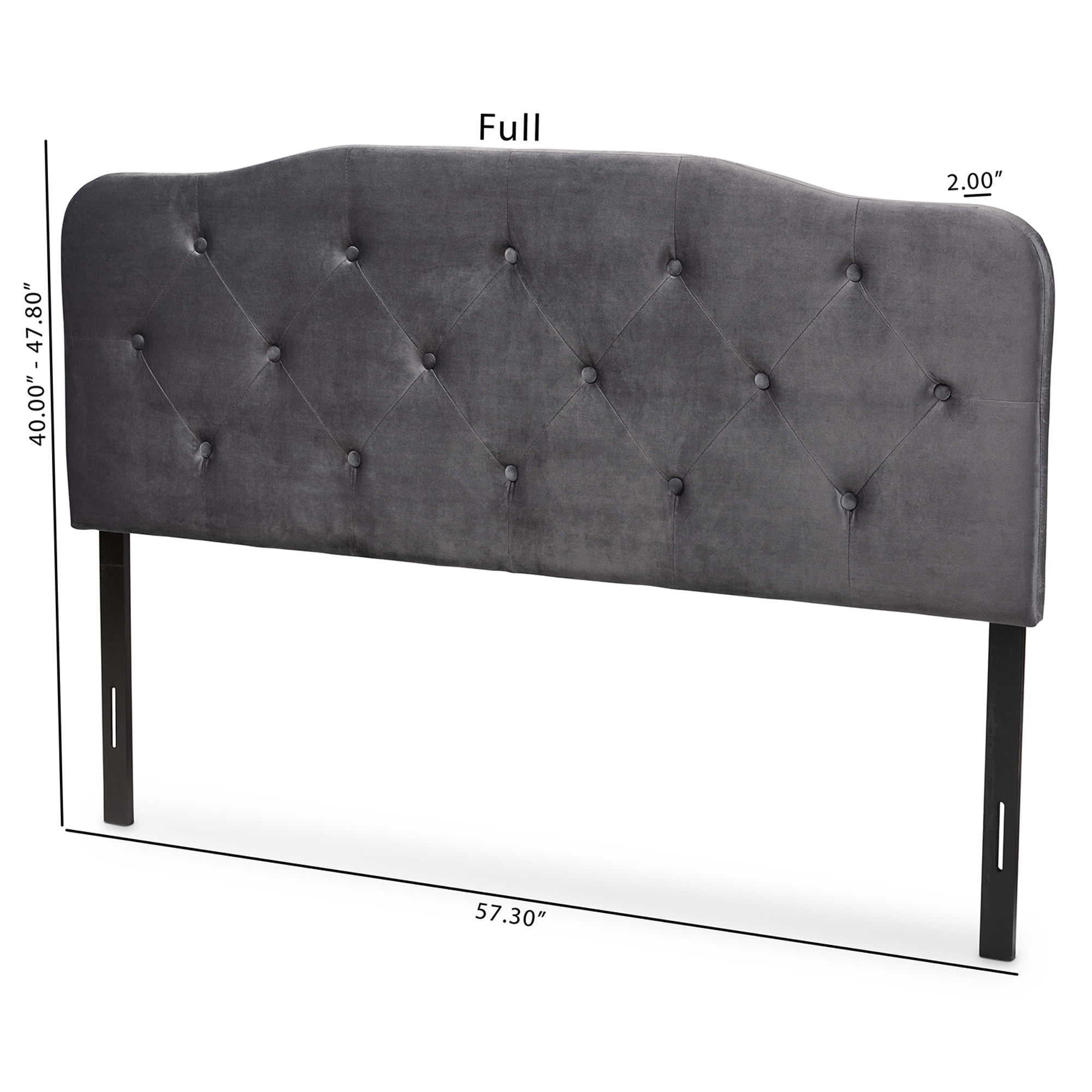 Baxton Studio Gregory Modern and Contemporary Grey Velvet Fabric Upholstered King Size Headboard