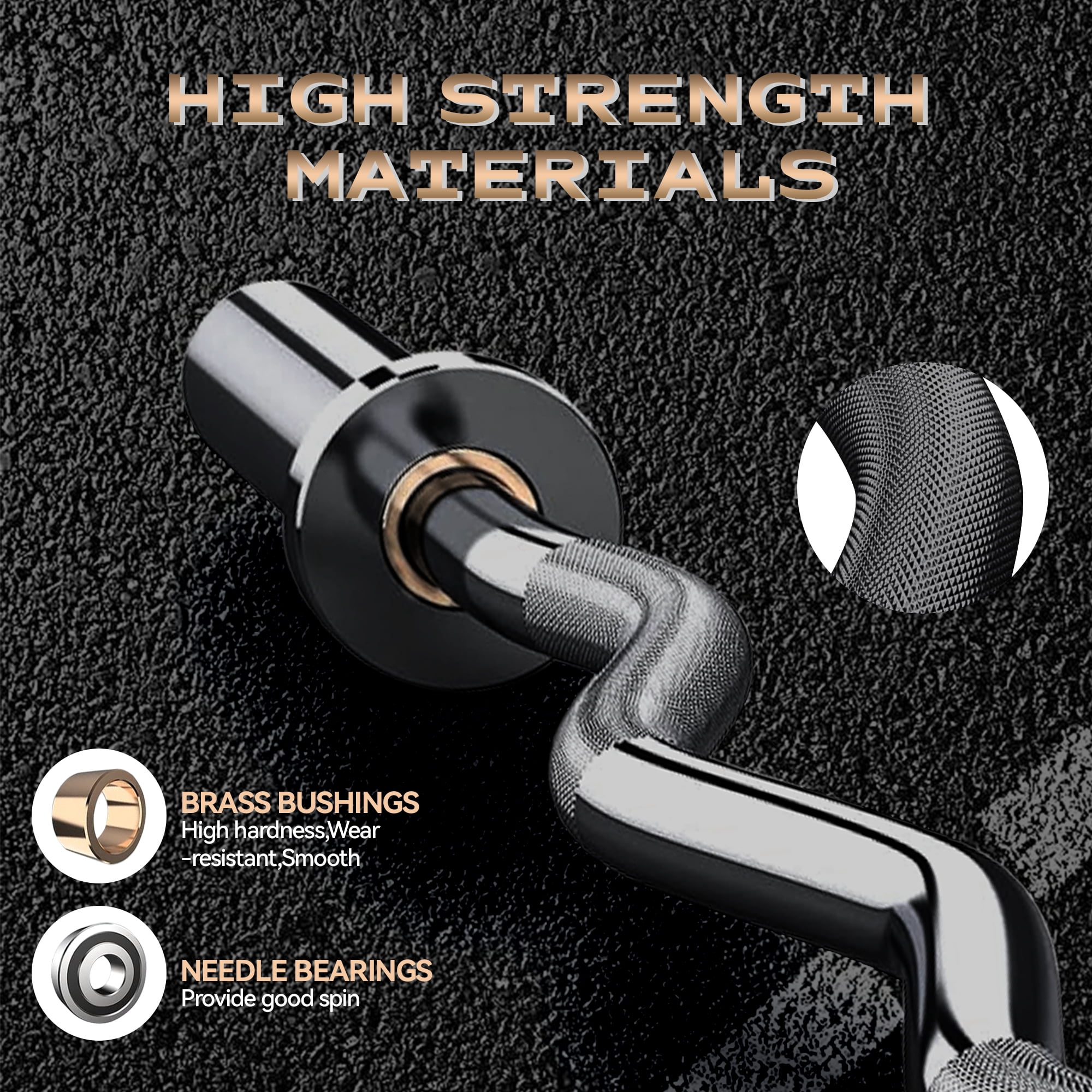 Gaderth 4FT Curl Barbell Bar with Bearings, Carbon Steel Weightlifting Bar, Includes 2 Collars, Fits 2" Weight Plates for Strength Training