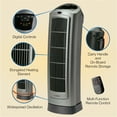 thumbnail image 3 of Lasko 22" 1500W Oscillating Ceramic Electric Tower Space Heater with Remote, Gray, 5538, New, 3 of 15