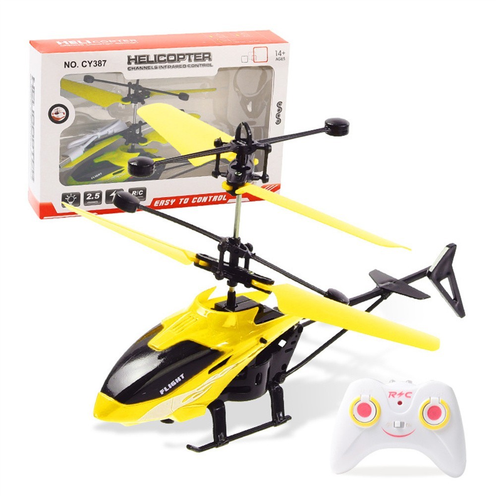 Mini Fun Rc Aircraft Helicopter Kids Flying Toy With Light Charging