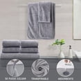 thumbnail image 4 of Juego de Toallas de Baño, 6 Piezas Suave y Agradable para La Piel Vellón de Coral, Super Absorbente, Secado Rápido, Lavable a Máquina para Hotel, Hogar y Gimnasio (Gris), 4 of 4
