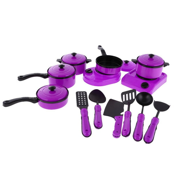 Play Pots and Pans Kids 13pcs Kitchen Playset Pretend Cookware Mini Cooking Utensils