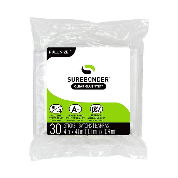 Surebonder All Purpose Clear 4-inch Full Size Hot Glue Sticks - 30 Pack