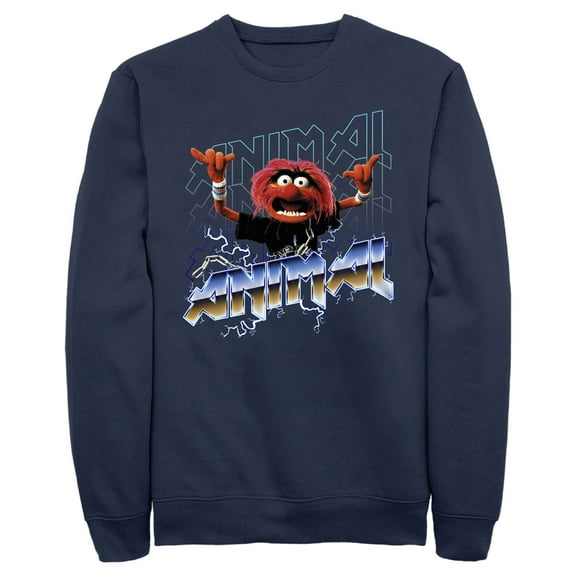 Men's The Muppets Animal Metal Sweatshirt Navy Blue Small