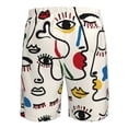thumbnail image 6 of Kdxio Aabstract Eyes Pattern Mens Casual Shorts - Drawstring Summer Beach Sports Shorts for Men, 6 of 9