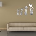 thumbnail image 3 of Toystoory DIY lindo 4 piezas 3D gatos espejo 4 piezas 3D pegatinas de pared hogar habitación Decar espejo arte calcomanía Decoración del hogar, 3 of 5