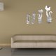 thumbnail image 3 of Pegatinas de pared con espejo de gato Injueey 4 piezas 3D plata, 3 of 5