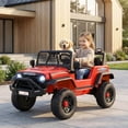 thumbnail image 2 of Costway 24V Ride On Car with Remote Control Music LED Headlights Spring Suspension for Kids Red, 2 of 9