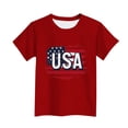 thumbnail image 4 of AHTJRT 4th of July Shirts for Boys Children USA Ameriacn Flag Printed Independence Day Tee Shirts Crew Neck Short Sleeve Tops Red 9-10 Years, 4 of 5