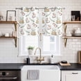 thumbnail image 2 of 2 Panels Kitchen Tier Curtains 39 Inch Length, Cute Rabbits Grommets Window Treatment Curtain, Spring Eucalyptus Leaves Farmhouse Thermal Curtains Drapes for Living Room/Bathroom, 2 of 9