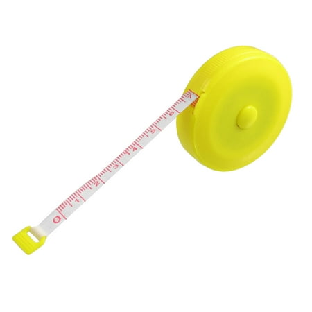 Unique Bargains Yellow Plastic Housing Dual Scale Ruler Tape Carpenter Measure Tool 1.5M 45