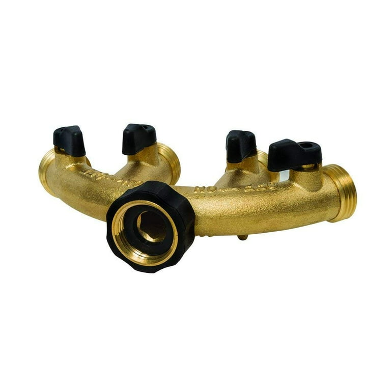 Gilmour 3/4 in. Brass Threaded Male 4-Way Shut-off Valve Gilmour 3/4 in. Brass Threaded Male 4-Way Shut-off Valve