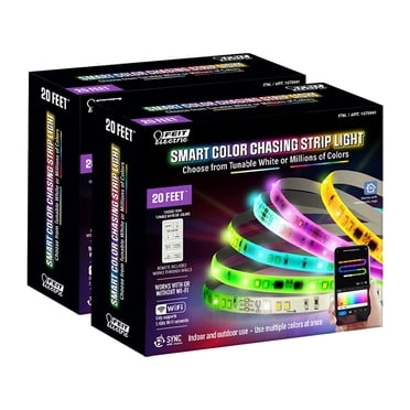 Feit Electric 20’ Smart Color Chasing Strip Lights, 2-pack