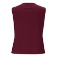 thumbnail image 6 of Wlynlyn Vest Tops for Women V-Neck Sleeveless Button down Summer Vest Solid Color Business Casual Fitted Waistcoat(Wine,Large), 6 of 7