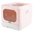 thumbnail image 1 of DOLITY Foldable Cat with Lid, Enclosed Cat Potty, Top Entry Anti-ing Cat Toilet Pink, 1 of 9