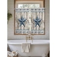 thumbnail image 4 of Texas Star Navy Blue Living Room Curtains 2 Panel, Farmhouse Vintage Art Wooden Cafe Window Treatment, Farmhouse Bedroom Bathroom Kitchen Curtains Drapes 104"x45", 4 of 6