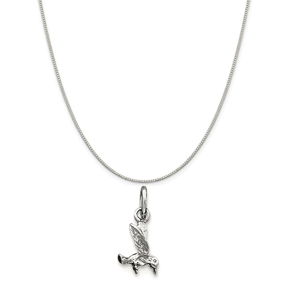 Mireval Sterling Silver Ballet Slippers Charm on a Sterling Silver Carded Box Chain Necklace 18