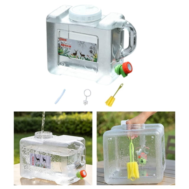 Cubo de agua para camping con tapa de rosca para exteriores, ideal para supervivencia, caravanas y lavado de manos. 5 litros