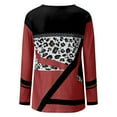 thumbnail image 4 of Womens Long Sleeve Tops Shirts Fashion Casual Crewneck Leopard Print Flannel Brushed Fall Clothes for Women Tees Blouses Red XL, 4 of 6