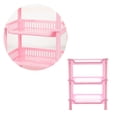 thumbnail image 2 of Shisuyan Square Storage Rack Detachable 3-layers Holder Kitchen Bathroom Rack (Pink), 2 of 9