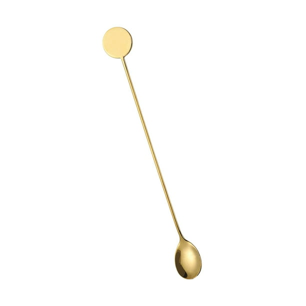 Cuchara para revolver Cucharas de panal de miel Palitos para revolver Fáciles de agarrar Resistentes al calor Largos Dorado