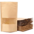 thumbnail image 1 of 100 bolsas de papel kraft con ventanas, bolsas con cierre vertical, utilizadas para, 1 of 5