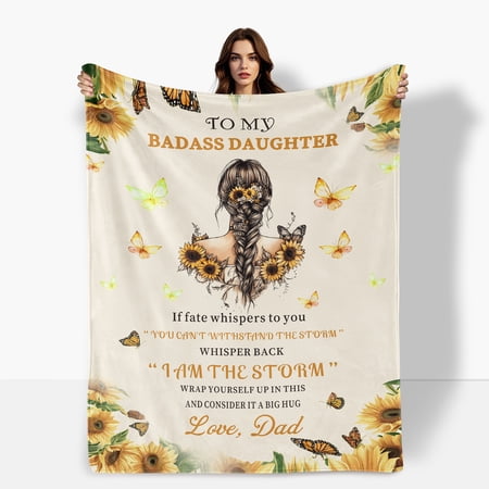 Yellow Butterfly Fleece Blanket For Daughter Encouragement And Love Heartwarming Gift Idea Sofa Bed Travel Camping Polyester Throw Shipped From USA Soft Warm Comfortable Flannel Blanket Gift