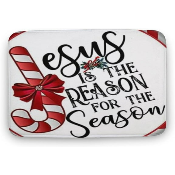Doormat - "Jesus is The Reason for The Season", Purple Coir, 20x32 inch, Indoor/Outdoor